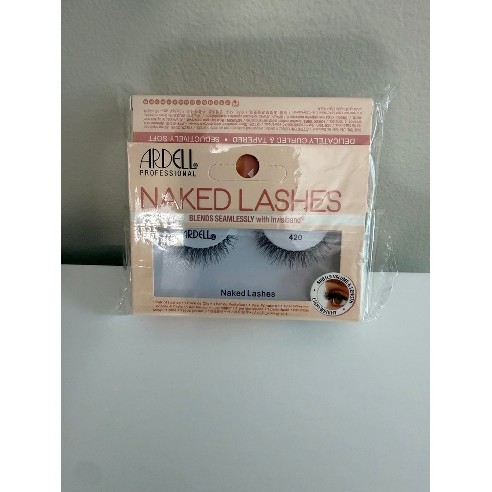 Ardell Naked Lashes 420 Womens 4 Pack Black Natural Volume Invisiband NWT